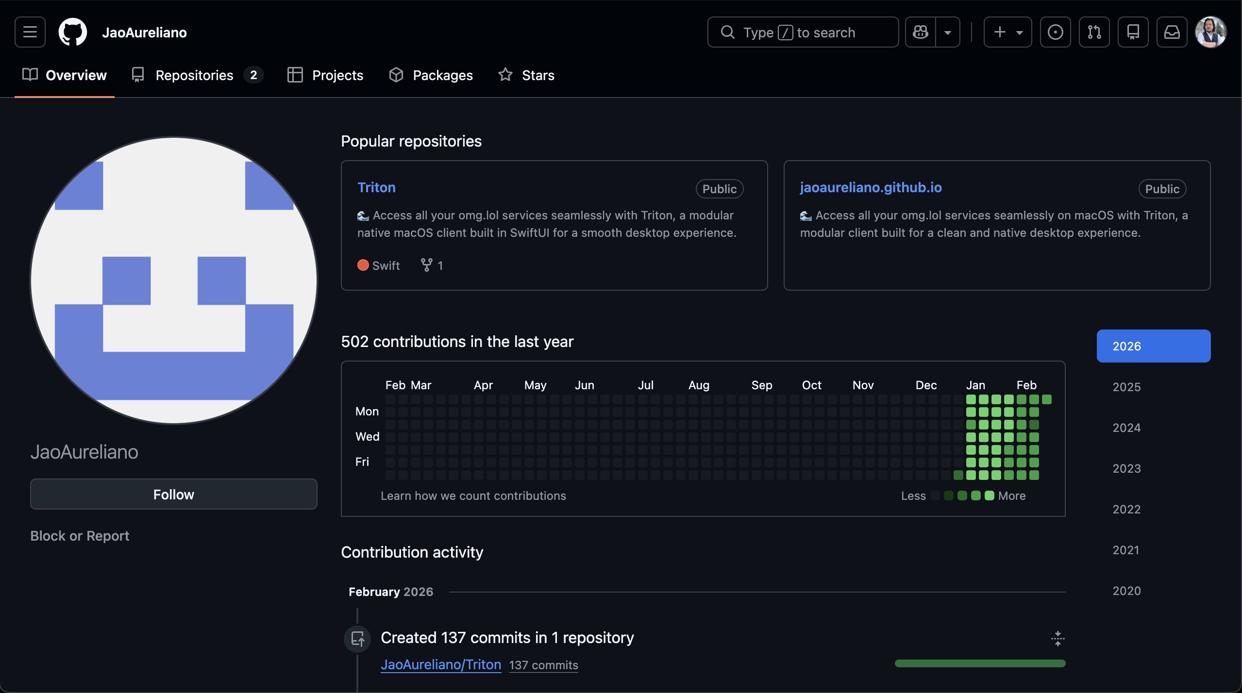 GitHub profile showing manipulated contribution graph with backdated commits