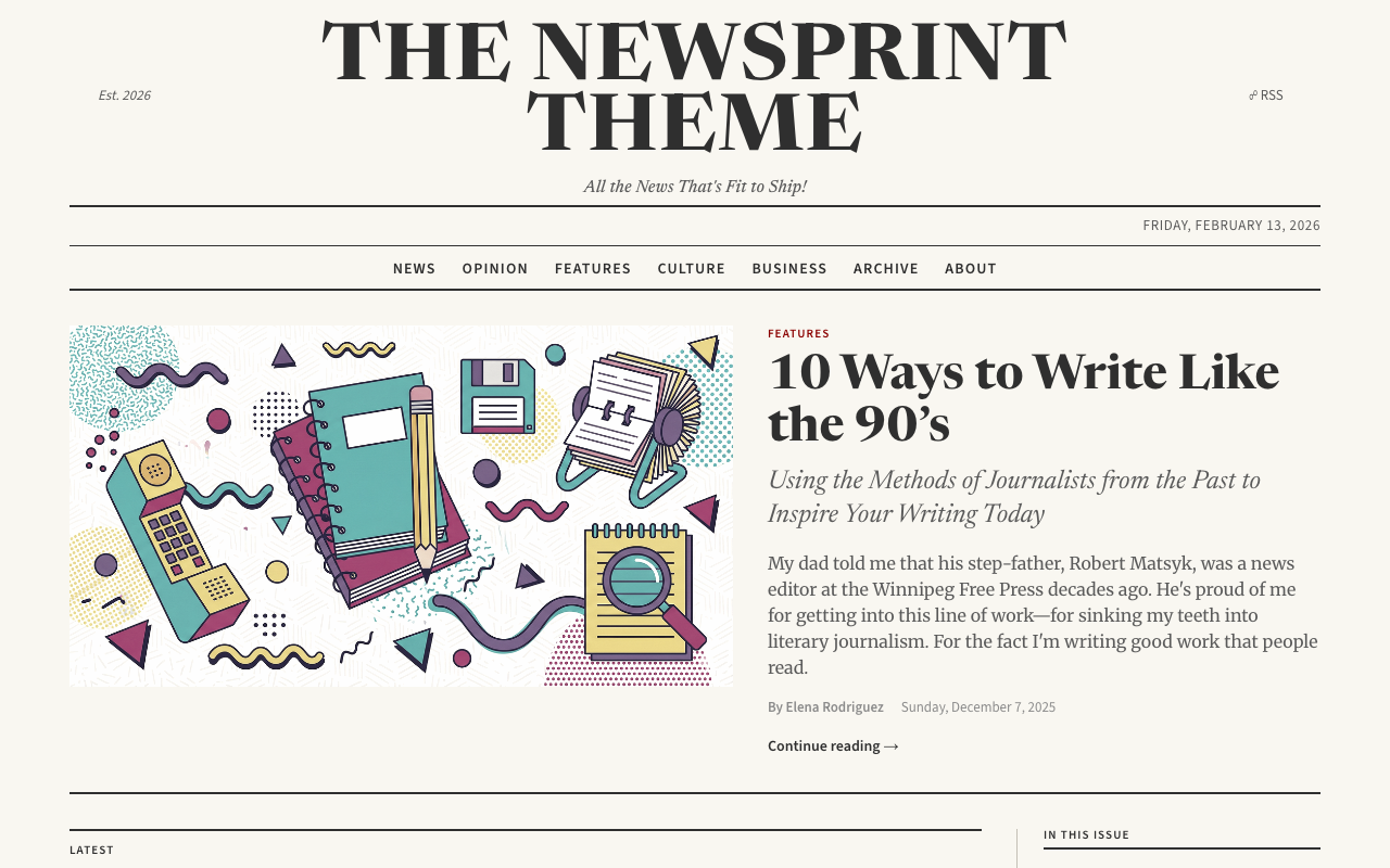 Newsprint screenshot